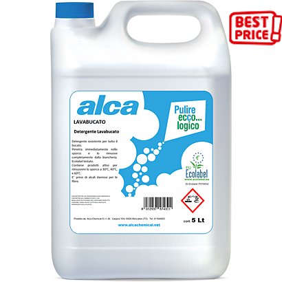 ALCA Lavabucato Detersivo liquido per bucato in lavatrice Ecolabel, Tanica 5 l