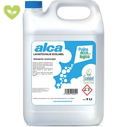 ALCA Lavastoviglie Liquido detergente per lavastoviglie Ecolabel, Tanica 5 l