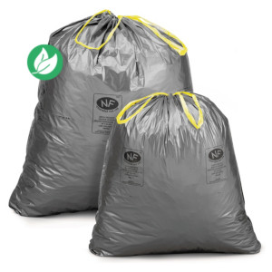 Alfapac Sac poubelle 100L recyclé - Gris - Lot de 100 Alfapac Sac poubelle 100L recyclé - Gris - Lot de 100
