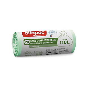 Alfapac sac poubelle compostable 110l Vert - lot de 200