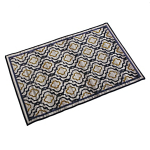 Alfombra decorativa Aqua, 100% poliéster, color azul y mostaza, 120 x 80 cm Alfombra decorativa Aqua, 100% poliéster, color azul y mostaza, 120 x 80 cm