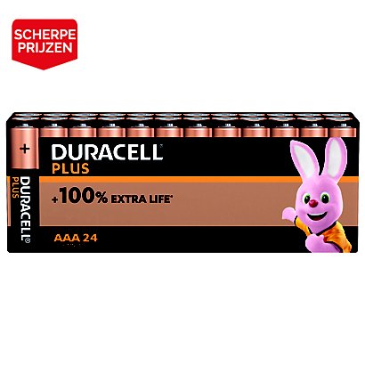Alkalinebatterijen Duracell Plus LR03 AAA, set van 24