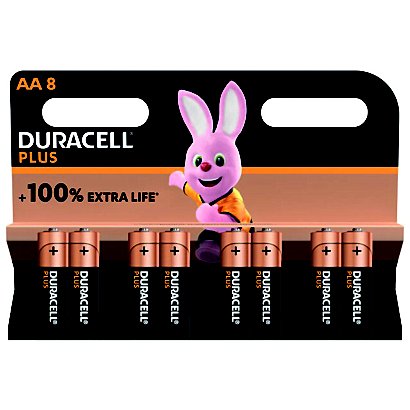 Alkalinebatterijen Duracell Plus LR06 AA, set van 8
