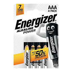 Alkalinebatterijen Energizer Alkaline Power LR03 AAA, set van 4