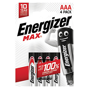 Alkalinebatterijen Energizer Max LR03 AAA, set van 4