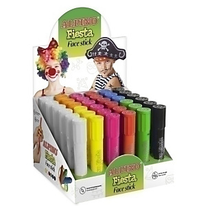 ALPINO Fiesta Face Maquillaje, Stick, Barra de 5 gr. Colores surtidos clásicos, expositor de 36 ALPINO Fiesta Face Maquillaje, Stick, Barra de 5 gr. Colores surtidos clásicos, expositor de 36