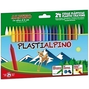 ALPINO Plastialpino Ceras, estuche de 24, colores surtidos