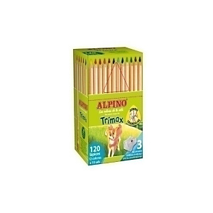 ALPINO Trimax Lápices de colores, Classbox Economy, triangualres, pack de 120 (12 colores x 10 unidades), colores surtidos ALPINO Trimax Lápices de colores, Classbox Economy, triangualres, pack de 120 (12 colores x 10 unidades), colores surtidos