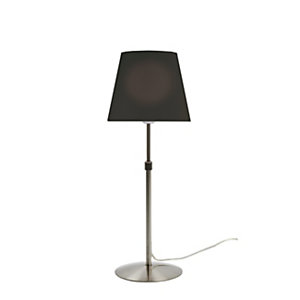 Aluminor Lampe de bureau Elenza - Ampoule Led E27 - 12W - Hauteur réglable - Pied Alu et Abat-jour Noir
