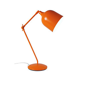 Aluminor Lampe de bureau Mekano - Ampoule Led E27 - 12W - Bras articulé - Orange