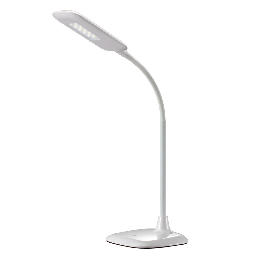 Aluminor Lampe de bureau Mika - Led intégrée - 6 W - Bras flexible - Blanc