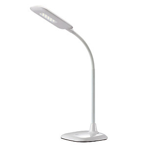 Aluminor Lampe de bureau Mika - Led intégrée - 6 W - Bras flexible - Blanc