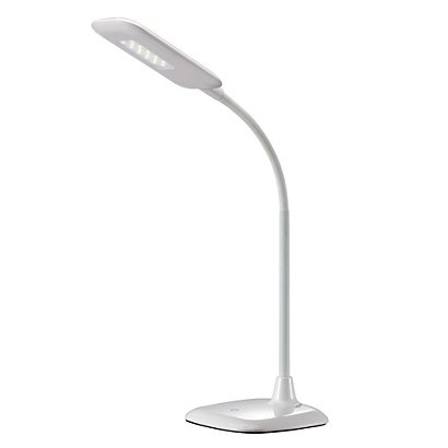 Aluminor Lampe de bureau Mika - Led intégrée - 6 W - Bras flexible - Blanc - 1