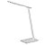 Aluminor Lampe de bureau Orbit - Led intégrée - 10,9W - Bras et tête articulés - Chargeur induction - Blanc / Argent - 1