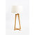 Aluminor Lampe de bureau Sacha - Ampoule Led E27 - 12W - Pied bois et Abat-jour Blanc - 1