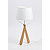 Aluminor Lampe de bureau Zazou - Ampoule Led E27 - 12W - Pied bois hêtre et socle acier laqué - Abat-jour blanc - 1