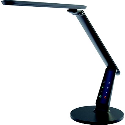 Aluminor Lampe de bureau Zig - Led intégrée - 10W - Bras et tête articulés - Ecran digital - Noir - 1