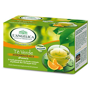 L`ANGELICA Tè Verde antiossidante PLUS all'Arancia (confezione 20 filtri)