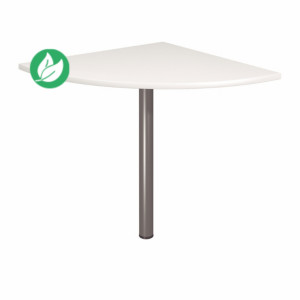 Angle de liaison 90° arrondi Axiome - Côtés 80 cm - Plateau Blanc - Pied Anthracite Angle de liaison 90° arrondi Axiome - Côtés 80 cm - Plateau Blanc - Pied Anthracite
