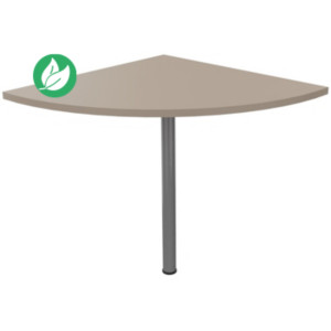 Angle de liaison arrondi 90° Biospace - Côtés 80 cm - Plateau Argile - Pied tube Aluminium Angle de liaison arrondi 90° Biospace - Côtés 80 cm - Plateau Argile - Pied tube Aluminium