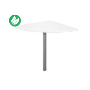 Angle de liaison arrondi 90° Biospace - Côtés 80 cm - Plateau Blanc - Pied tube Aluminium Angle de liaison arrondi 90° Biospace - Côtés 80 cm - Plateau Blanc - Pied tube Aluminium