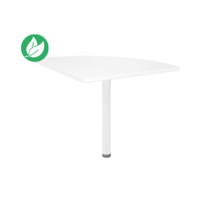 Angle de liaison arrondi 90° Biospace - Côtés 80 cm - Plateau Blanc - Pied tube Blanc Angle de liaison arrondi 90° Biospace - Côtés 80 cm - Plateau Blanc - Pied tube Blanc