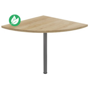 Angle de liaison arrondi 90° Biospace - Côtés 80 cm - Plateau Chêne Nebraska - Pied tube Aluminium Angle de liaison arrondi 90° Biospace - Côtés 80 cm - Plateau Chêne Nebraska - Pied tube Aluminium