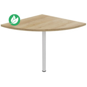 Angle de liaison arrondi 90° Biospace - Côtés 80 cm - Plateau Chêne Nebraska - Pied tube Blanc Angle de liaison arrondi 90° Biospace - Côtés 80 cm - Plateau Chêne Nebraska - Pied tube Blanc