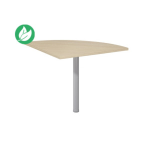 Angle de liaison arrondi 90° Biospace - Côtés 80 cm - Plateau Chêne - Pied tube Aluminium Angle de liaison arrondi 90° Biospace - Côtés 80 cm - Plateau Chêne - Pied tube Aluminium