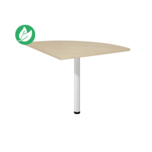 Angle de liaison arrondi 90° Biospace - Côtés 80 cm - Plateau Chêne - Pied tube Blanc Angle de liaison arrondi 90° Biospace - Côtés 80 cm - Plateau Chêne - Pied tube Blanc