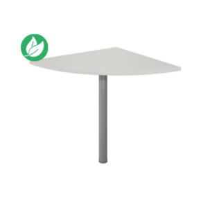 Angle de liaison arrondi 90° Biospace - Côtés 80 cm - Plateau Gris - Pied tube Aluminium Angle de liaison arrondi 90° Biospace - Côtés 80 cm - Plateau Gris - Pied tube Aluminium