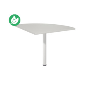 Angle de liaison arrondi 90° Biospace - Côtés 80 cm - Plateau Gris - Pied tube Blanc Angle de liaison arrondi 90° Biospace - Côtés 80 cm - Plateau Gris - Pied tube Blanc