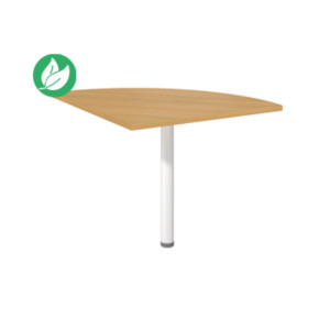 Angle de liaison arrondi 90° Biospace - Côtés 80 cm - Plateau Hêtre - Pied tube Blanc Angle de liaison arrondi 90° Biospace - Côtés 80 cm - Plateau Hêtre - Pied tube Blanc