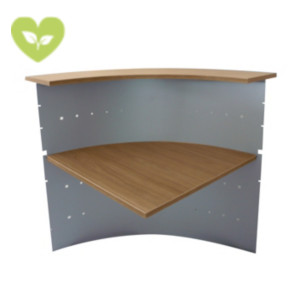 Angolo 90 gradi + Raccordo angolare per banconi reception Linea Open, 96 x 96 x 115 cm, Noce venato Angolo 90 gradi + Raccordo angolare per banconi reception Linea Open, 96 x 96 x 115 cm, Noce venato