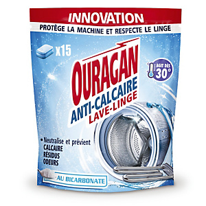 Anticalcaire lave-linge Ouragan, 15 tablettes Anticalcaire lave-linge Ouragan, 15 tablettes