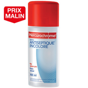 Antiseptique incolore Mercurochrome, 2 sprays de 100 ml