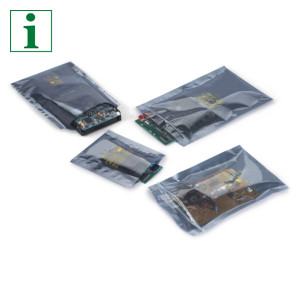 Antistatic, metallised shielding bags