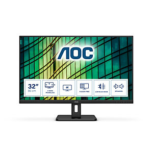 AOC E2 U32E2N, 80 cm (31.5'), 3840 x 2160 Pixeles, 4K Ultra HD, LED, 4 ms, Negro