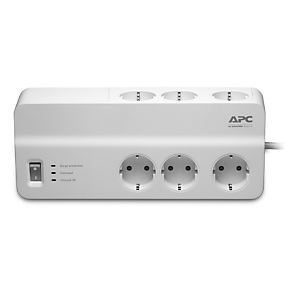 APC PM6-GR, 1836 J, 6 salidas AC, Tipo F, 230 V, 50 Hz, 2300 W