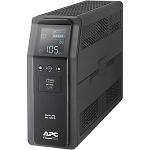APC SAI Back UPS Pro BR 1200 VA, onda sinusoidal, 8 tomas de salida, AVR, interfaz LCD, negro