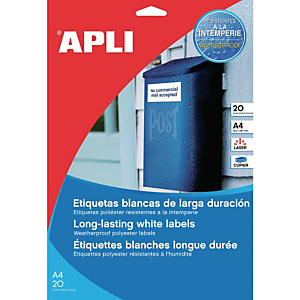 Apli (1228) Etiquetas multiuso para impresora láser cantos rectos 210 x 297 mm. 1 etiqueta/hoja Apli (1228) Etiquetas multiuso para impresora láser cantos rectos 210 x 297 mm. 1 etiqueta/hoja