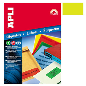 Apli (1591) Etiqueta 70 x 37 mm. amarillo Apli (1591) Etiqueta 70 x 37 mm. amarillo
