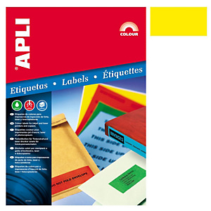 Apli (1595) Etiqueta 105 x 37 mm. amarilla Apli (1595) Etiqueta 105 x 37 mm. amarilla