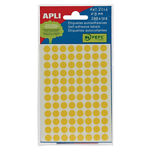 Apli (2044) Gomets Ø 8 mm amarillo Apli (2044) Gomets Ø 8 mm amarillo
