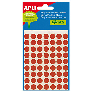Apli (2053) Gomets Ø 10 mm. rojo Apli (2053) Gomets Ø 10 mm. rojo