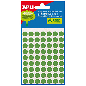 Apli (2054) Gomets Ø 10 mm. verde Apli (2054) Gomets Ø 10 mm. verde