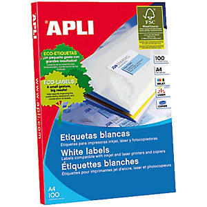 Apli 2415, Etiquetas multiuso, autoadhesivas permanentes, redondeadas, 63,5 x 46,6 mm, blanco Apli 2415, Etiquetas multiuso, autoadhesivas permanentes, redondeadas, 63,5 x 46,6 mm, blanco