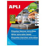 Apli (3056) Etiquetas removibles cantos rectos 64,6 x 33,8 mm. 24 etiquetas/hoja Apli (3056) Etiquetas removibles cantos rectos 64,6 x 33,8 mm. 24 etiquetas/hoja