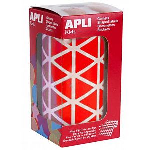 Apli (4869) Gomets triángulo, 20 x 20 x 20 mm, rojo, rollo