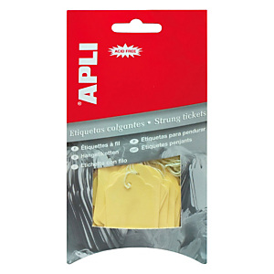 Apli Etiquetas colgantes para productos, 22 x 35 mm, escritura manual, amarillo pastel Apli Etiquetas colgantes para productos, 22 x 35 mm, escritura manual, amarillo pastel